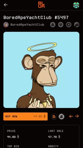 blur io achat nft mobile