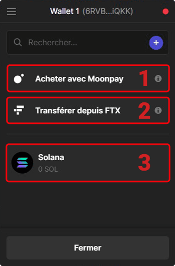 crediter compte phantom